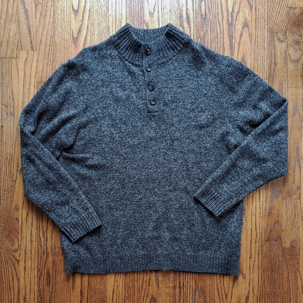 EUC Mock-Neck Wool-Blend Sweater